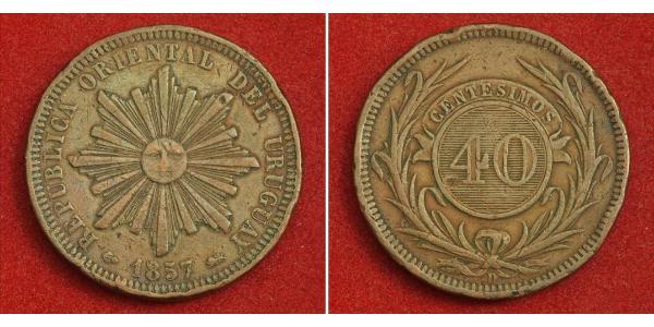 40 Centesimo Uruguay Cobre 