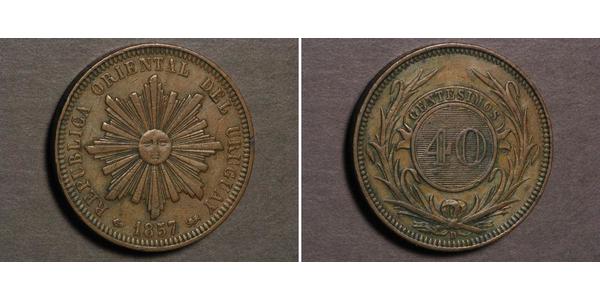 40 Centesimo Uruguay Copper 