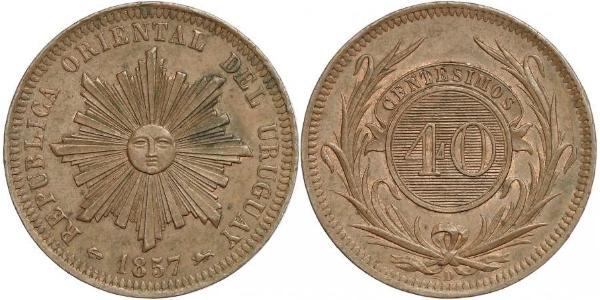 40 Centesimo Uruguay 銅 