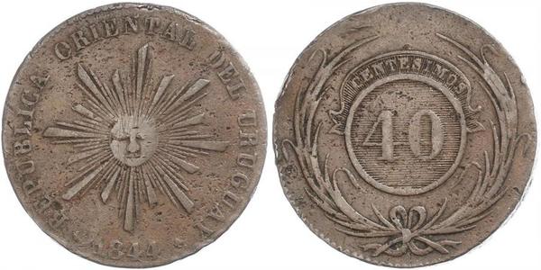 40 Centesimo Uruguay 銅 