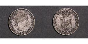 40 Centimo Spagna Argento Isabella II of Spain (1830- 1904)