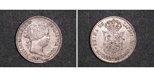 40 Centimo Spagna Argento Isabella II of Spain (1830- 1904)