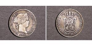 40 Centimo Spagna Argento Isabella II of Spain (1830- 1904)