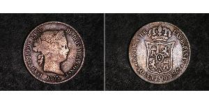 40 Centimo Spagna Argento Isabella II of Spain (1830- 1904)