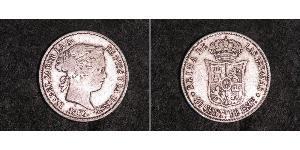 40 Centimo Spagna Argento Isabella II of Spain (1830- 1904)