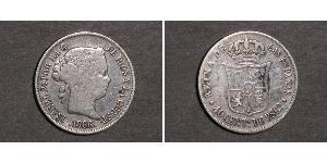 40 Centimo Spagna Argento Isabella II of Spain (1830- 1904)