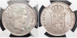 40 Centimo Spanien Silber Isabella II of Spain (1830- 1904)