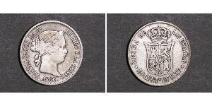 40 Centimo 西班牙 銀 Isabella II of Spain (1830- 1904)