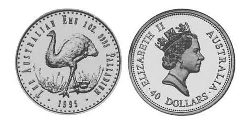 40 Dollar Australie (1939 - ) Palladium Elizabeth II (1926-2022)