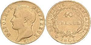 40 Franc Erstes Kaiserreich (1804-1814) Gold Napoleon Bonaparte(1769 - 1821)