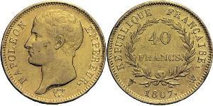 40 Franc Erstes Kaiserreich (1804-1814) Gold Napoleon Bonaparte(1769 - 1821)