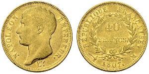 40 Franc Erstes Kaiserreich (1804-1814) Gold Napoleon Bonaparte(1769 - 1821)