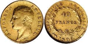 40 Franc Erstes Kaiserreich (1804-1814) Gold Napoleon Bonaparte(1769 - 1821)