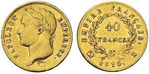 40 Franc Erstes Kaiserreich (1804-1814) Gold Napoleon Bonaparte(1769 - 1821)