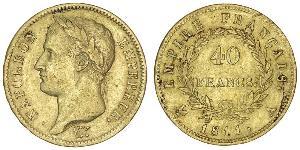 40 Franc Erstes Kaiserreich (1804-1814) Gold Napoleon Bonaparte(1769 - 1821)