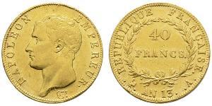 40 Franc Erstes Kaiserreich (1804-1814) Gold Napoleon Bonaparte(1769 - 1821)