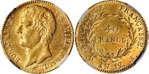 40 Franc Erstes Kaiserreich (1804-1814) Gold Napoleon Bonaparte(1769 - 1821)
