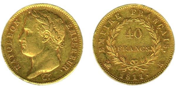 40 Franc Erstes Kaiserreich (1804-1814) Gold Napoleon Bonaparte(1769 - 1821)