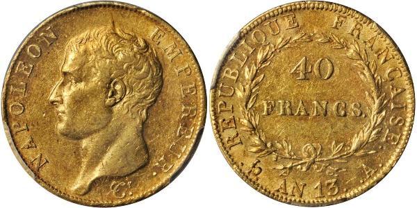 40 Franc Erstes Kaiserreich (1804-1814) Gold Napoleon Bonaparte(1769 - 1821)