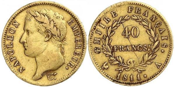 40 Franc Erstes Kaiserreich (1804-1814) Gold Napoleon Bonaparte(1769 - 1821)