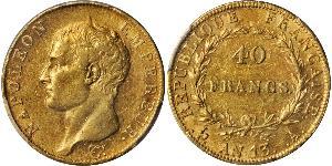 40 Franc First French Empire (1804-1814) Gold Napoleon (1769 - 1821)