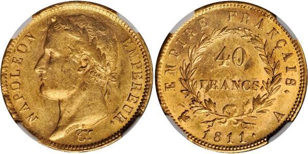 40 Franc First French Empire (1804-1814) Gold Napoleon (1769 - 1821)