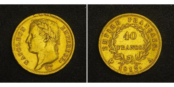 40 Franc First French Empire (1804-1814) Gold Napoleon (1769 - 1821)