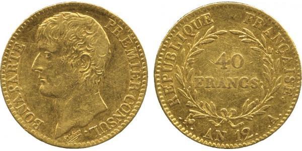 40 Franc First French Empire (1804-1814) Gold Napoleon (1769 - 1821)