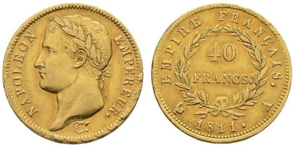 40 Franc First French Empire (1804-1814) Gold Napoleon (1769 - 1821)