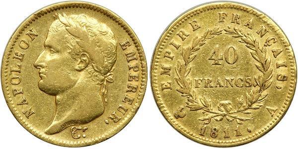 40 Franc First French Empire (1804-1814) Gold Napoleon (1769 - 1821)