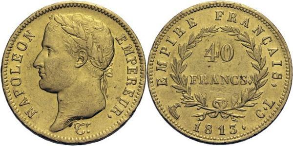 40 Franc First French Empire (1804-1814) Gold Napoleon (1769 - 1821)
