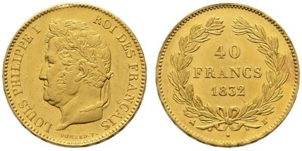 40 Franc July Monarchy (1830-1848) Gold Louis Philippe I of France (1773 -1850)