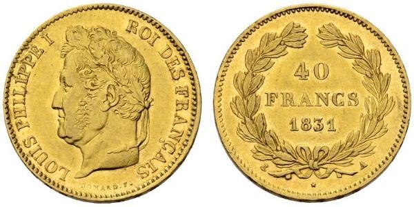 40 Franc July Monarchy (1830-1848) Gold Louis Philippe I of France (1773 -1850)