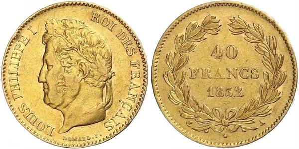 40 Franc July Monarchy (1830-1848) Gold Louis Philippe I of France (1773 -1850)