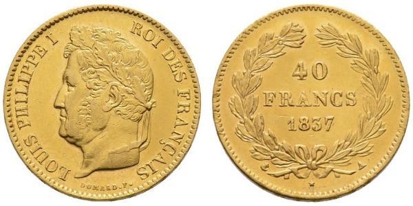 40 Franc July Monarchy (1830-1848) Gold Louis Philippe I of France (1773 -1850)