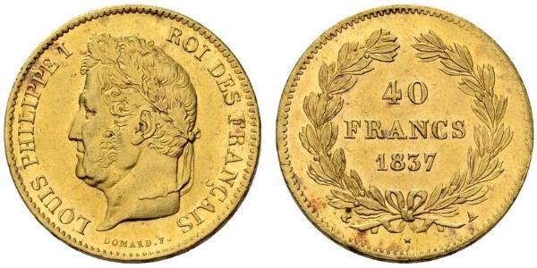 40 Franc July Monarchy (1830-1848) Gold Louis Philippe I of France (1773 -1850)