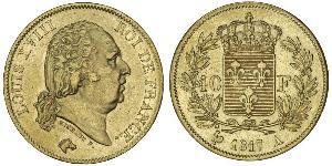 40 Franc Kingdom of France (1815-1830) Gold Louis XVIII of France (1755-1824)