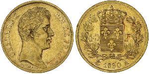 40 Franc Kingdom of France (1815-1830) Gold Charles X of France (1757-1836)