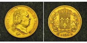 40 Franc Kingdom of France (1815-1830) Gold Ludwig XVIII (1755-1824)