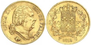 40 Franc Kingdom of France (1815-1830) Gold Ludwig XVIII (1755-1824)