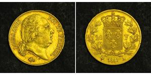 40 Franc Kingdom of France (1815-1830) Gold Ludwig XVIII (1755-1824)