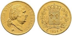 40 Franc Kingdom of France (1815-1830) Gold Louis XVIII of France (1755-1824)