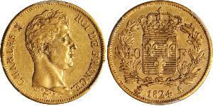 40 Franc Kingdom of France (1815-1830) Gold Charles X of France (1757-1836)