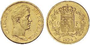 40 Franc Kingdom of France (1815-1830) Gold Charles X of France (1757-1836)