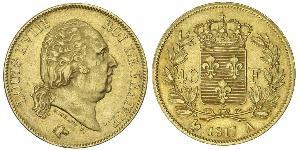 40 Franc Kingdom of France (1815-1830) Gold Louis XVIII of France (1755-1824)