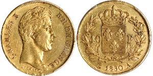 40 Franc Kingdom of France (1815-1830) Gold Charles X of France (1757-1836)