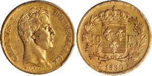 40 Franc Kingdom of France (1815-1830) Gold Charles X of France (1757-1836)