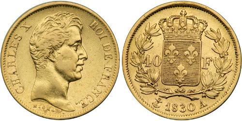 40 Franc Kingdom of France (1815-1830) Gold Karl X. von Frankreich (1757-1836)