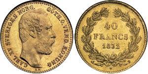 40 Franc Sweden Gold Charles XV of Sweden (1826 - 1872)