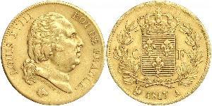 40 Franc Kingdom of France (1815-1830) Or Louis XVIII de France  (1755-1824)